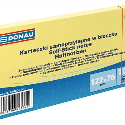 Karteczki samoprzylepne 127x76mm DONAU jasno żółte 100kart