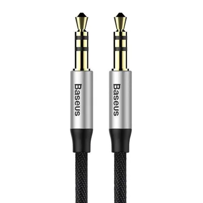 Kabel audio mini jack 3,5mm aux Baseus yiven 1m (czarno-srebrny)
