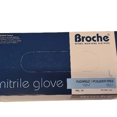 Rękawice nitrylowe bezpudrowe BROCHE 96660l l niebieskie 100szt