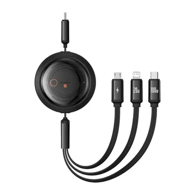 Kabel usb-c 3w1 Baseus free2draw usb-c/lightning/micro 100w, 1,1m (czarny)