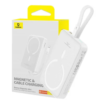 Powerbank magnetyczny Baseus magnetic mini 10000mah, lightning 20w magsafe (biały)