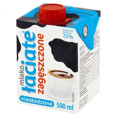 Mleko zagęszczone, niesłodzone ŁACIATE 0,5l
