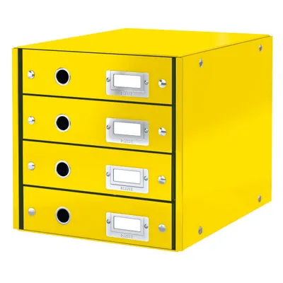 Pojemnik z szufladami 286x358x282mm LEITZ click & store wow 60490016 żółty 4 szuflady