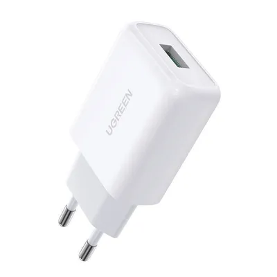 Ładowarka sieciowa UGREEN cd122, usb-a, qc3.0, 18w (biały)