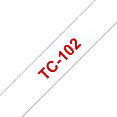Tasiemka oryginalna czerwony/przezroczyste BROTHER tc102 12mm x 7,7 m