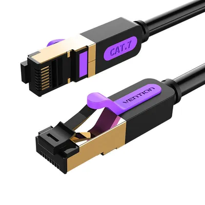 Kabel sieciowy cat7 sftp Vention icdbf rj45 ethernet 10gbps 1m czarny