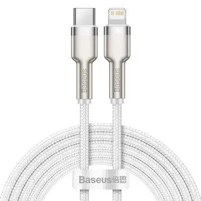Kabel usb-c do lightning Baseus cafule, pd, 20w, 2m (biały)
