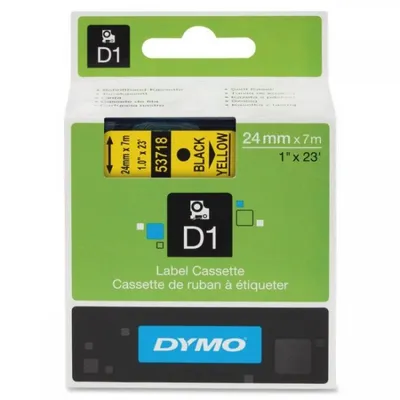 Tasiemka oryginalna kolor nadruku: czarny/kolor tła: żółte DYMO s0720980/53718 24mm x 7 m