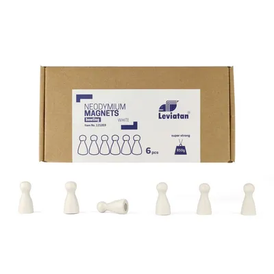 Magnesy neodymowe LEVIATAN bowling białe 6szt