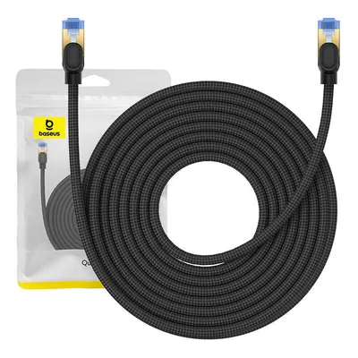 Kabel sieciowy w oplocie kat. 7 Baseus ethernet rj45, 10gbps, 10m (czarny)