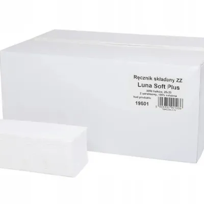 Ręcznik papierowy dwuwarstwowy celulozowy luna zz v-fold celuloza 23x25 19501 biały 150 listków 20 szt.