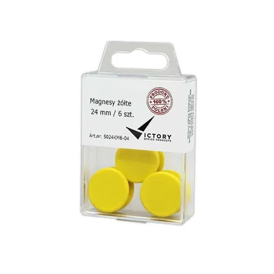 Magnesy 24mm VICTORY OFFICE PRODUCTS 5024km6-04 żółte 6szt