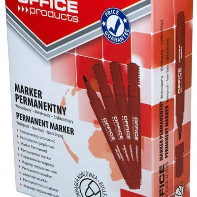 Marker permanentny OFFICE PRODUCTS czerwony okrągła 1-3mm