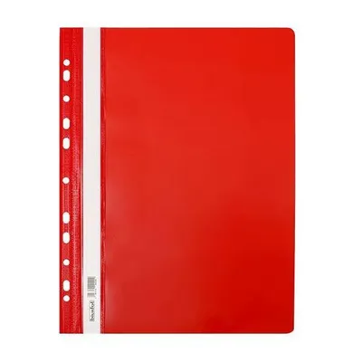 Skoroszyt plastikowy z perforacją a4 BIUR-FOL sh-01-01 czerwony pvc 10szt