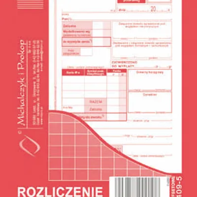 Druk akcydensowy rozliczenie zaliczki a6 Michalczyk i Prokop wielokopia 80 kart.