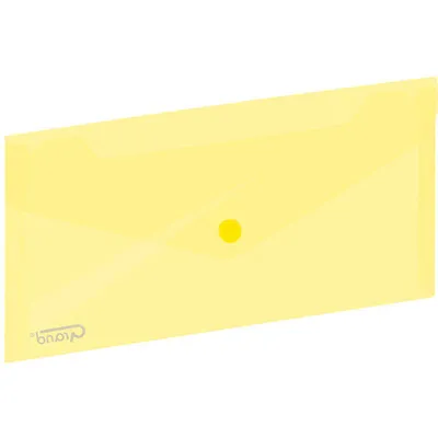 Teczka kopertowa na guzik 254x130mm Grand zp042 120-1481 tranparentna żółta pp