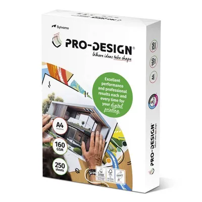 Papier satynowany a4 160g pro-design fsc biały 168cie a++ 250ark