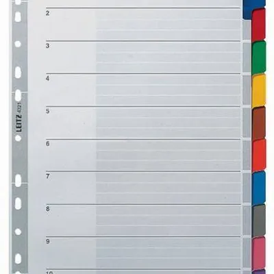 Przekładki a4 LEITZ 43210000 10 kolorów kartonowe 160g/m2