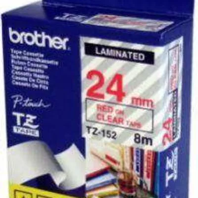 Tasiemka oryginalna czerwony/przezroczyste BROTHER tx152 24mm x 15,4 m