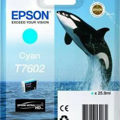 Tusz oryginalny EPSON t7602 c13t76024010 cyan 25,9 ml