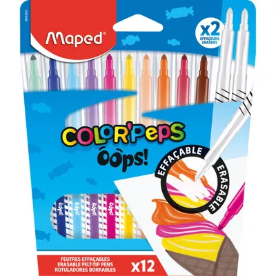 Flamastry MAPED colorpeps oops wymazywalne 12 szt pud