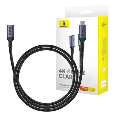 Przedłużenie kabla usb-c Baseus męski do żeński high definition 10gbps, 1m (czarny)