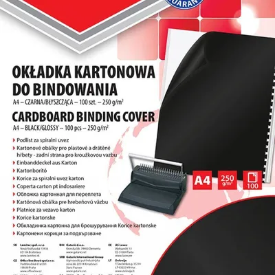 Karton do bindowania błyszczący a4 OFFICE PRODUCTS chromolux czarny 100 szt