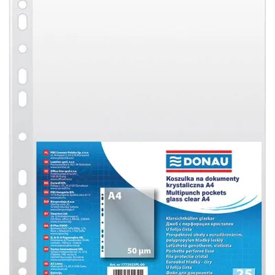 Koszulki krystaliczne a4 DONAU pp 50mic 25szt