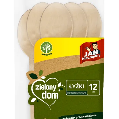 Łyżki JAN NIEZBĘDNY zielony dom 8571049547 drewniane 12 szt