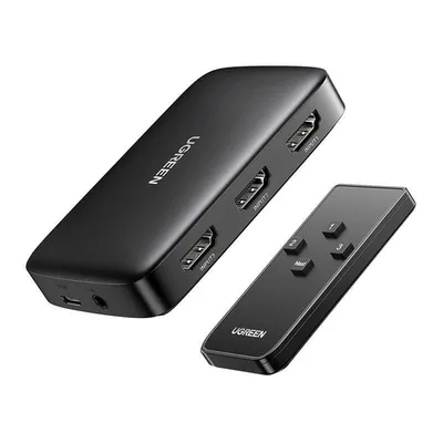 Przełącznik switch UGREEN cm332 3w1 hdmi 1.4 4k 30 hz (czarny)