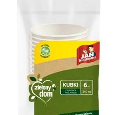 Kubek JAN NIEZBĘDNY zielony dom 8571049563 z trzciny cukrowej 250 ml 6 szt