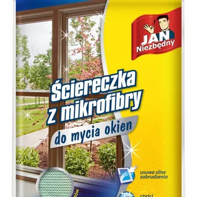 Ściereczka z mikrofibry do mycia okien JAN NIEZBĘDNY 36 x 38 cm.
