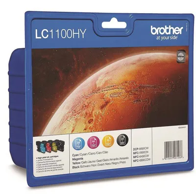 Tusz oryginalny BROTHER lc1100hyvalbp cmyk 900bk/3*750 cmy stron