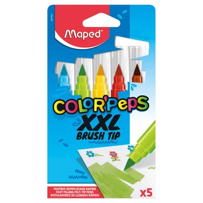 Flamastry MAPED colorpeps brush jumbo xxl 5 sztuk