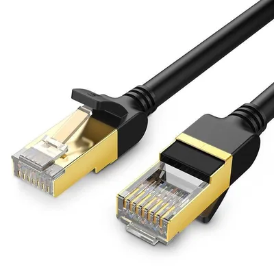 Okrągły kabel sieciowy UGREEN nw107 ethernet rj45, cat.7, stp, 1m (czarny)