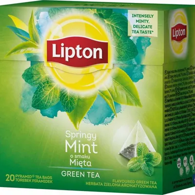 Herbata zielona z miętą LIPTON piramidki, 20 torebek