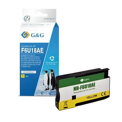 G&g kompatybilny ink / tusz z f6u18ae, hp 953xl, yellow, 1600s, nh-r00953xly, dla hp "officejet pro 8210/8211/8218