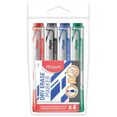 Marker do tablic suchościeralnych MAPED marker’peps etui 4 szt