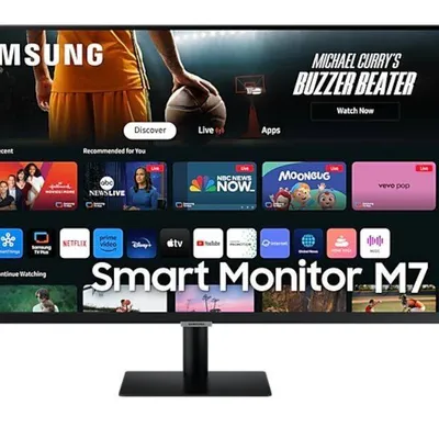 Samsung monitor 32 cale smart m70d va 3840x2160 uhd 16:9 2xhdmi 3xusb 2.0 1xusb-c (65w) 4ms 60hz wifi/bt głośniki płaski 2yd2d