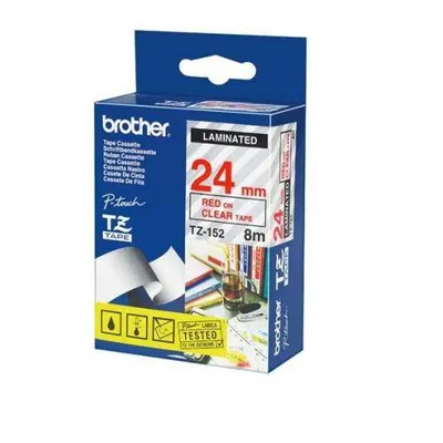 Tasiemka oryginalna czerwony/przezroczyste BROTHER tz152 24mm x 8 m
