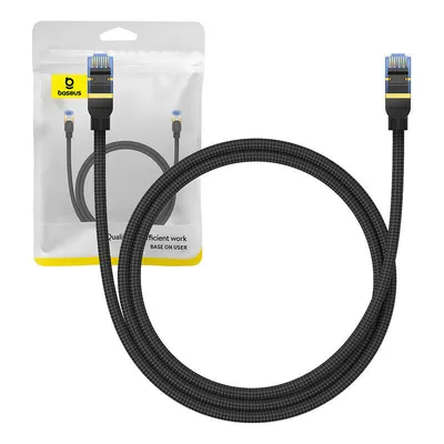 Kabel sieciowy w oplocie kat. 7 Baseus ethernet rj45, 10gbps, 1m (czarny)