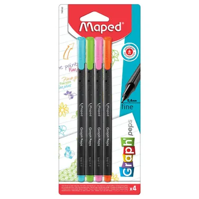 Cienkopis MAPED graph peps kolory fancy 4 szt blister