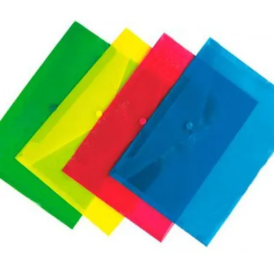Teczka kopertowa na guzik a4 FIAN w208bt-18r transparentna czerwona pp 0.18mm