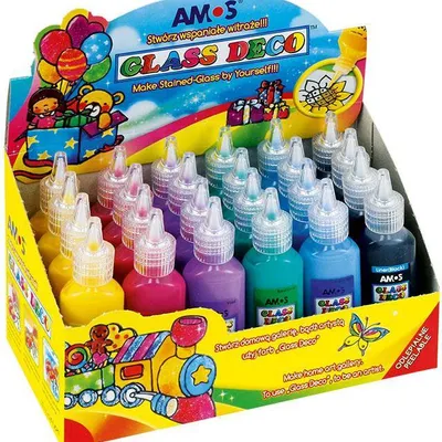 Farby witrażowe Amos gd22d24 170-1047 22ml 6kol 24szt