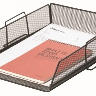 Szuflada na dokumenty 280x340x80mm Q-Connect office set czarna metalowa siatka