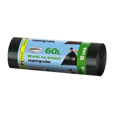 Worki ldpe GROSIK 8571003879 czarne 60l 10 szt