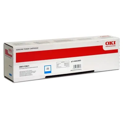 Toner oryginalny OKI c801/c821-tc 44643003 cyan 7300 stron