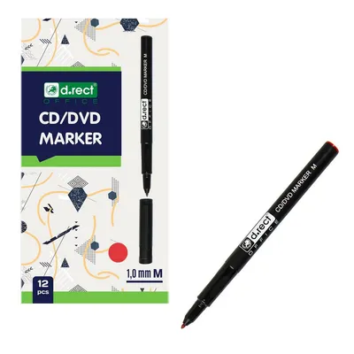 Marker cd/dvd D.RECT czerwony 1.0mm