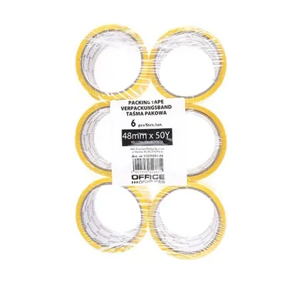 Taśma pakowa 48mmx50yd OFFICE PRODUCTS żółta 36mic
