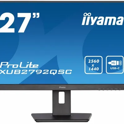 Iiyama monitor 27 cali xub2792qsc-b5 ips,qhd,usb-c,hdmi,dp,usb3.0,has(150mm)
